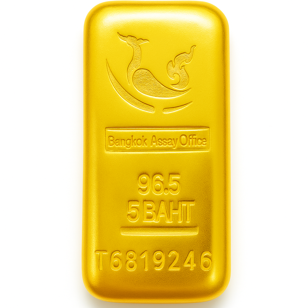 ทองคำแท่งแบบหล่อ Aureus น้ำหนัก 5 บาท (96.5%)